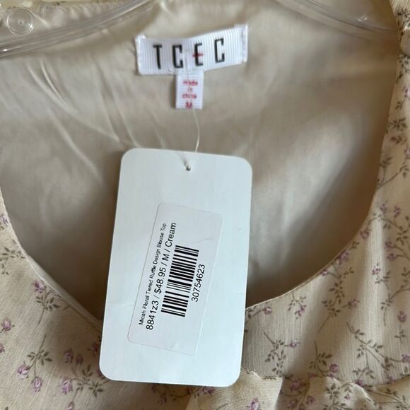 Floral Ruffle Blouse - Cream - Picture 3 of 6